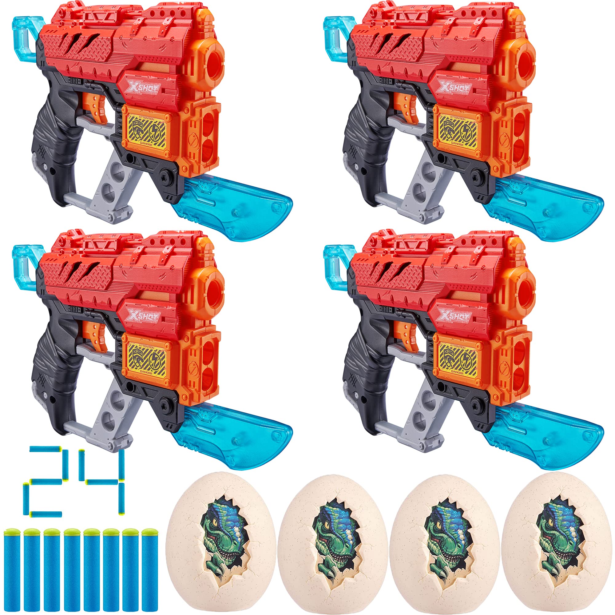 XSHOT Dino Attack Dino Extinct Foam Dart Blaster (24 Darts, 4 Small Eggs)