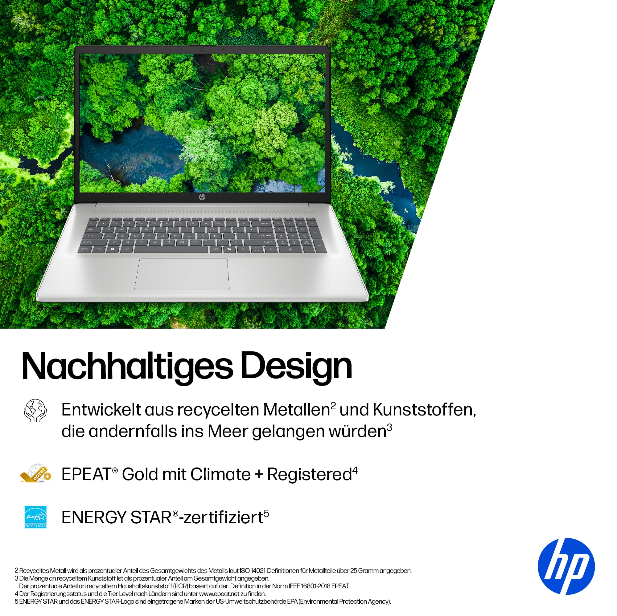 HP Laptop mit 17,3" FHD Display, Intel Core i7-1355U, 16 GB DDR4 RAM, 1 TB SSD, Intel Iris Grafik, Windows 11, QWERTZ, Silber inkl. 25 GB Dropbox-Speicher für 12 Monate 9
