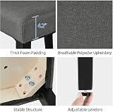 Yaheetech Fabric Upholstered Dining Chair Set of 4 Dark Grey Wood Legs view 9