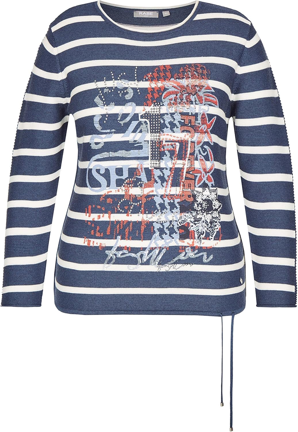 Rabe Women's Knitted Jumper with AllOver Rings and Glitter Print