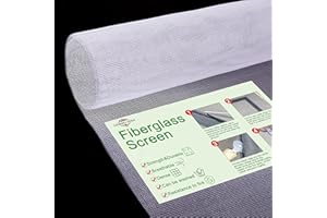Loboo Idea Fiberglass Window Screen Mesh Replacement (100x200cm,White)