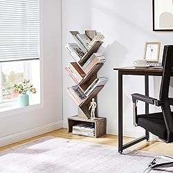 Hoctieon 6 Tier Tree Bookshelf, Tall Bookcase with