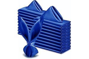 VACVELT 50 Pack Royal Blue Satin Napkins 20x20 Inch Wedding Napkins Bulk, Decorative Elegant Dinner Napkins Square Table Napkins Decor, Silky Satin Cloth Napkins for Banquet Graduation Party