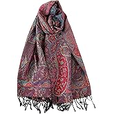 Achillea Big Paisley Pashmina Shawl Wrap for Women – Elegant Scarf for Weddings, Evening Dresses, Festivals & Daily Wear