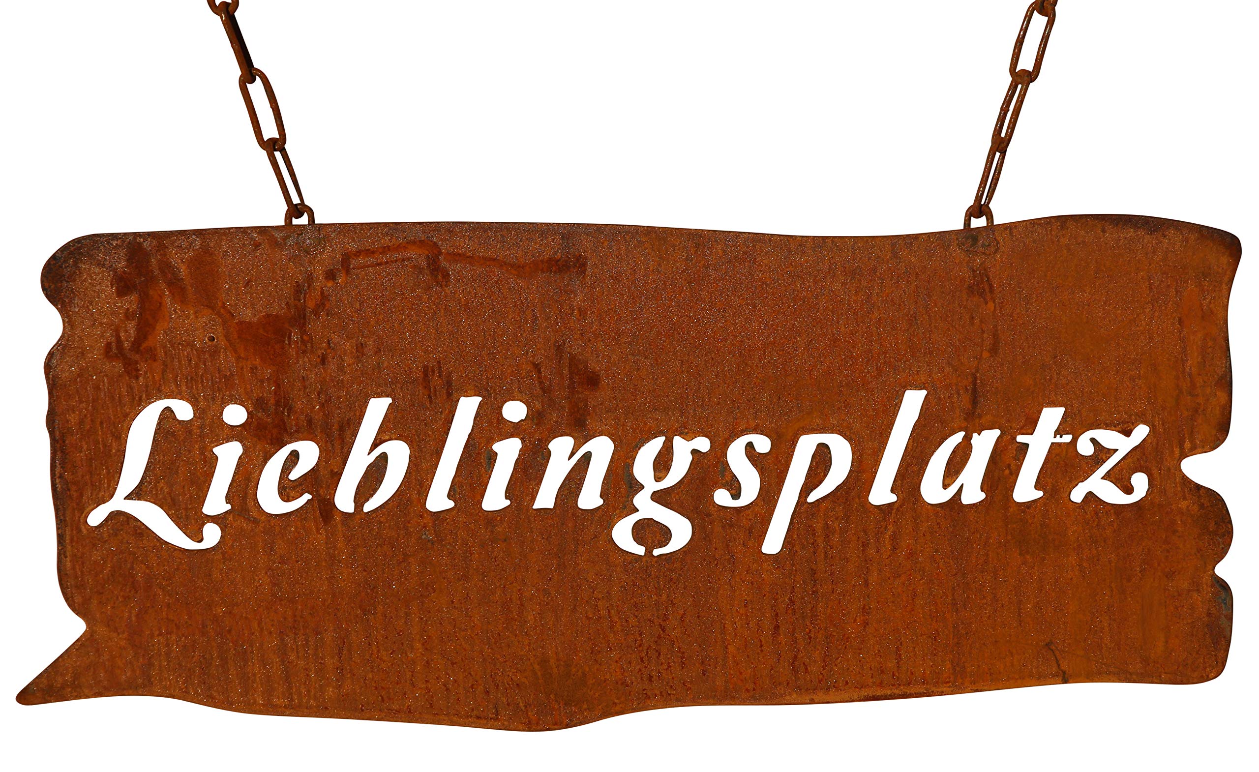 Bornhöft Sign Saying Board Rusty Garden Sign Patina Rust for Hanging Garden Decoration (Lieblingsplatz)