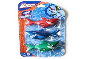 Funstuff 3pc Dive Sharks Pool Toy | Shark Pool Toys | Underwater Torpedo | Great Watertoy for Kids