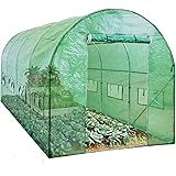 Best Choice Products 15x7x7ft Walk-in Greenhouse Tunnel, Garden Accessory Tent for Backyard, Home Gardening w/ 8 Roll-Up Wind