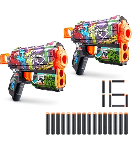 Amazon.com: XSHOT Skins Flux Dart Blaster 2PK - Ninja, 16 Darts by
