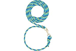 Weaver Leather Livestock Adjustable Poly Neck Rope Blue/Hurricane Blue/Lime Zest, 1/2 x 10'