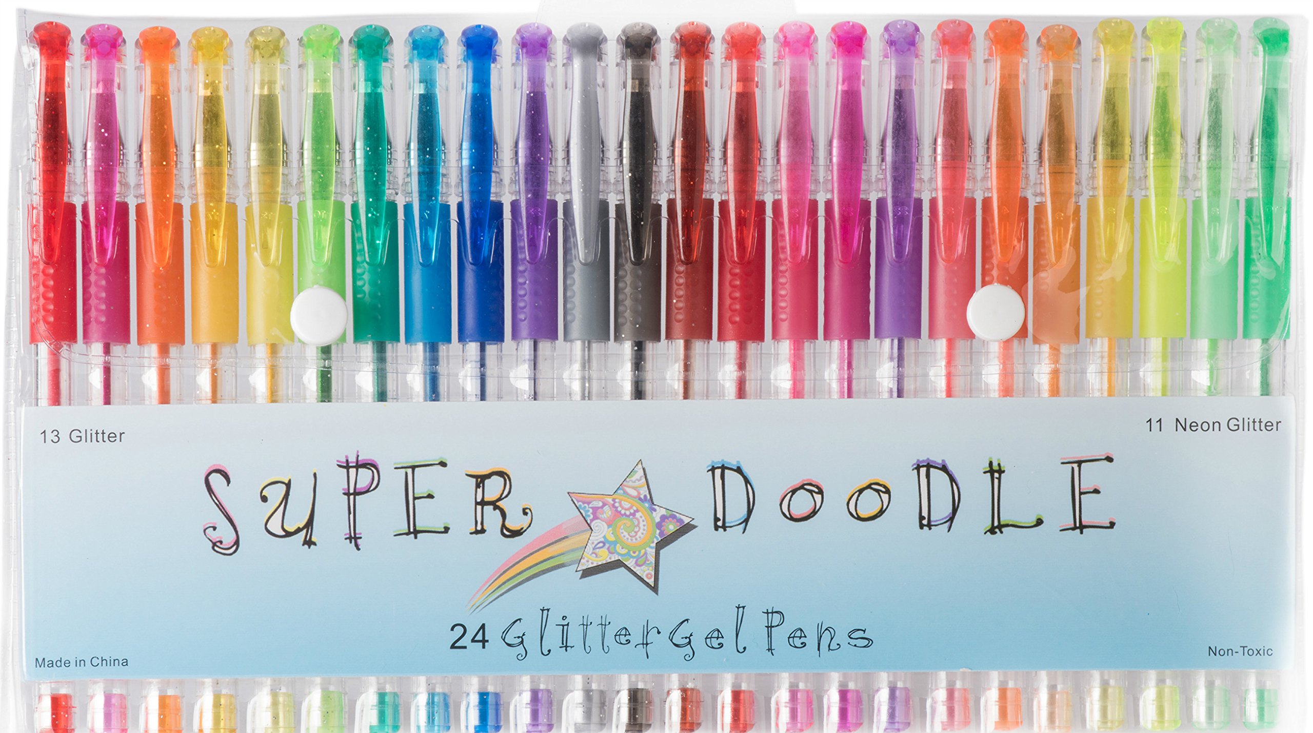 Super Doodle Glitter Gel Pens 24 Glitter Colors Premium Quality