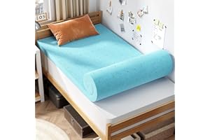 BedsPick Twin XL Mattress Topper, Collage Dorm Size, Gel-Infused Memory Foam, CertiPUR-US Certified, 2 Inch Style, Breathable Bed Toppers for Collage Students and Six-Footers