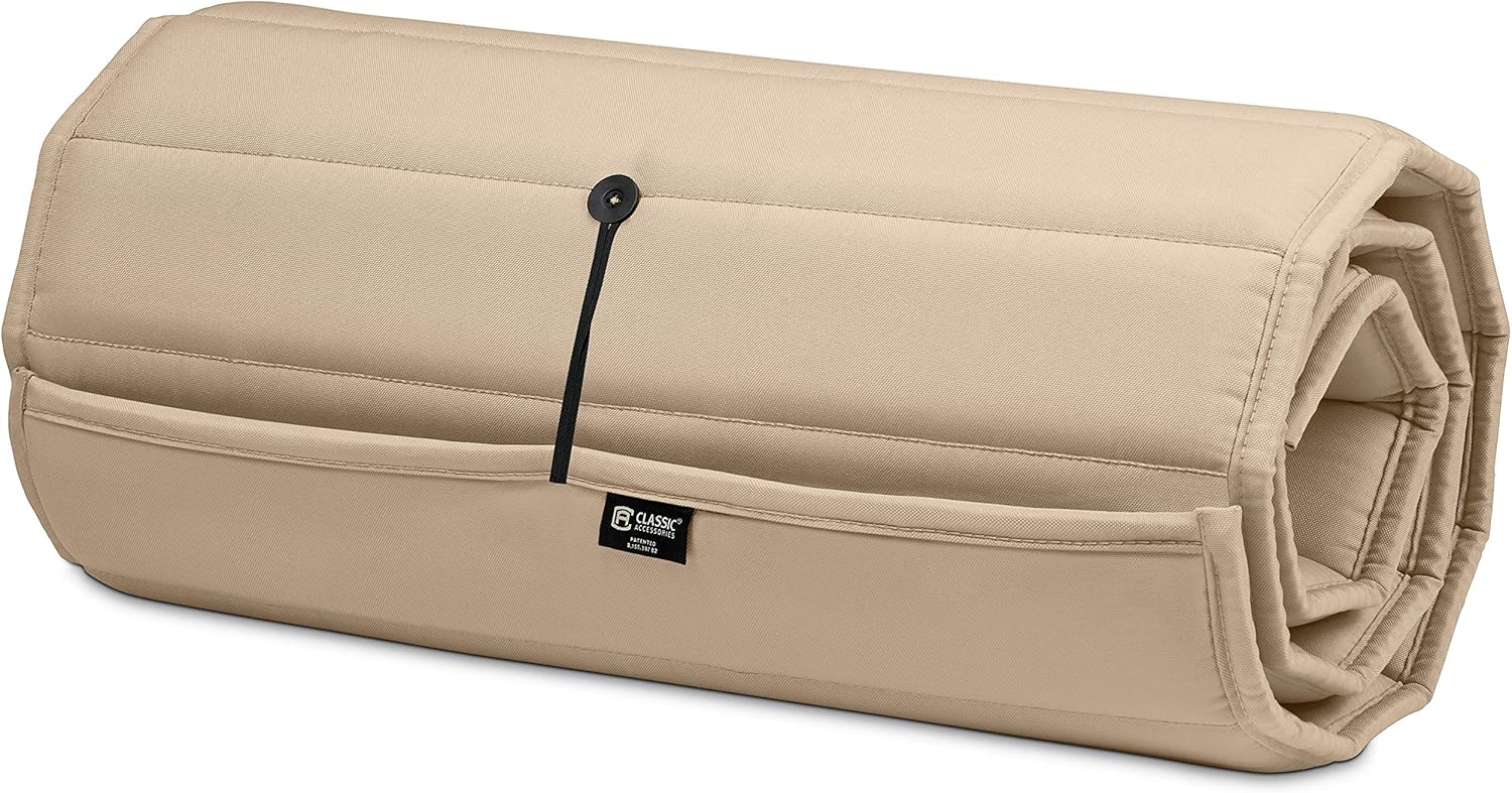 Classic Accessories Storigami Water-Resistant 74 x 23 Inch Chaise Lounge Cushion, Antique Beige : Garden & Outdoor