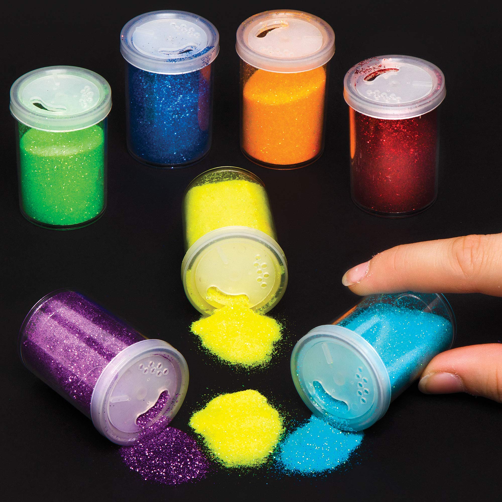 Baker Ross AT704 Glitter Shakers in Rainbow Colours - Pack of 7 x 15g, Perfect for Children to Personalize Cards, Decorations and Pictures, Ideal for Home Projects, School Projects