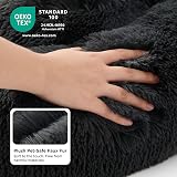 Bedsure Plush Round Cat Bed 60x60x14cm Dark Grey OEKO-TEX Safe view 4