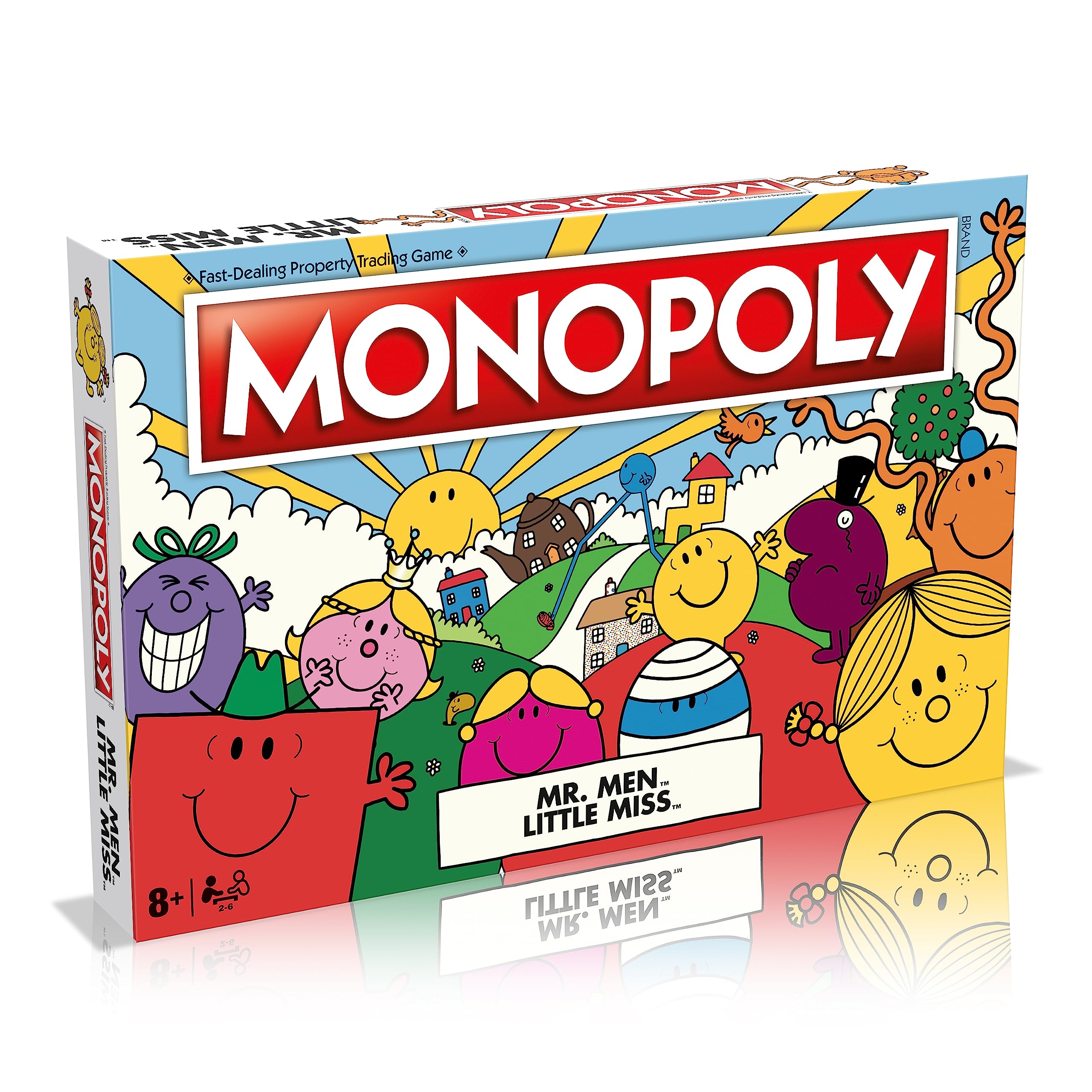 Winning Moves Mr Men and Little Miss Monopoly Board Game, Advance to Mr Tickle, Little Miss Splendid and Mr Sneeze, gift for players aged 8+