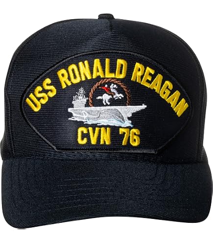 Ronald Reagan USS CVN 76 Commissioning Baseball Cap with Gold Leaf