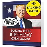 OUR FRIENDLY FOREST Talking Trump Birthday Card with Authentic Voice - Presidential Theme Birthday Greeting for Men & Women (