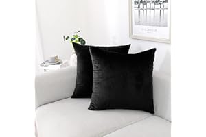 NiNi ALL Decorative Throw Pillow Covers Pack of 2, Velvet Throw Pillow Cases for Couch Pillows Cover Bedroom Living Room Outdoor, Pillow Covers 18x18 Inch Black