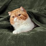 Bedsure Fleece Blanket 220x240 Olive Green 100% Microfiber Soft Throw view 2