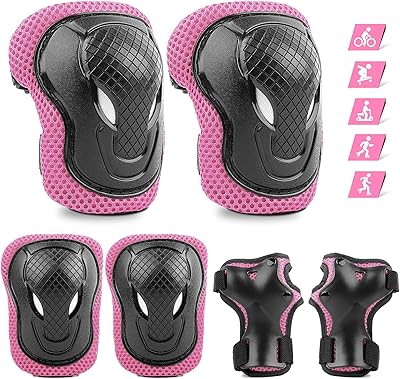 ValueTalks Knieschoner Kinder Schoner Inliner Kinder 6er Set Kinder Schützer Ellenbogenschoner für Inliner Skates Scooter Fahrrad Rollschuhe