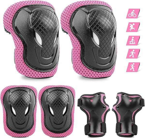 ValueTalks Knieschoner Kinder Schoner Inliner Kinder 6er Set Kinder Schützer Ellenbogenschoner für Inliner Skates Scooter Fahrrad Rollschuhe