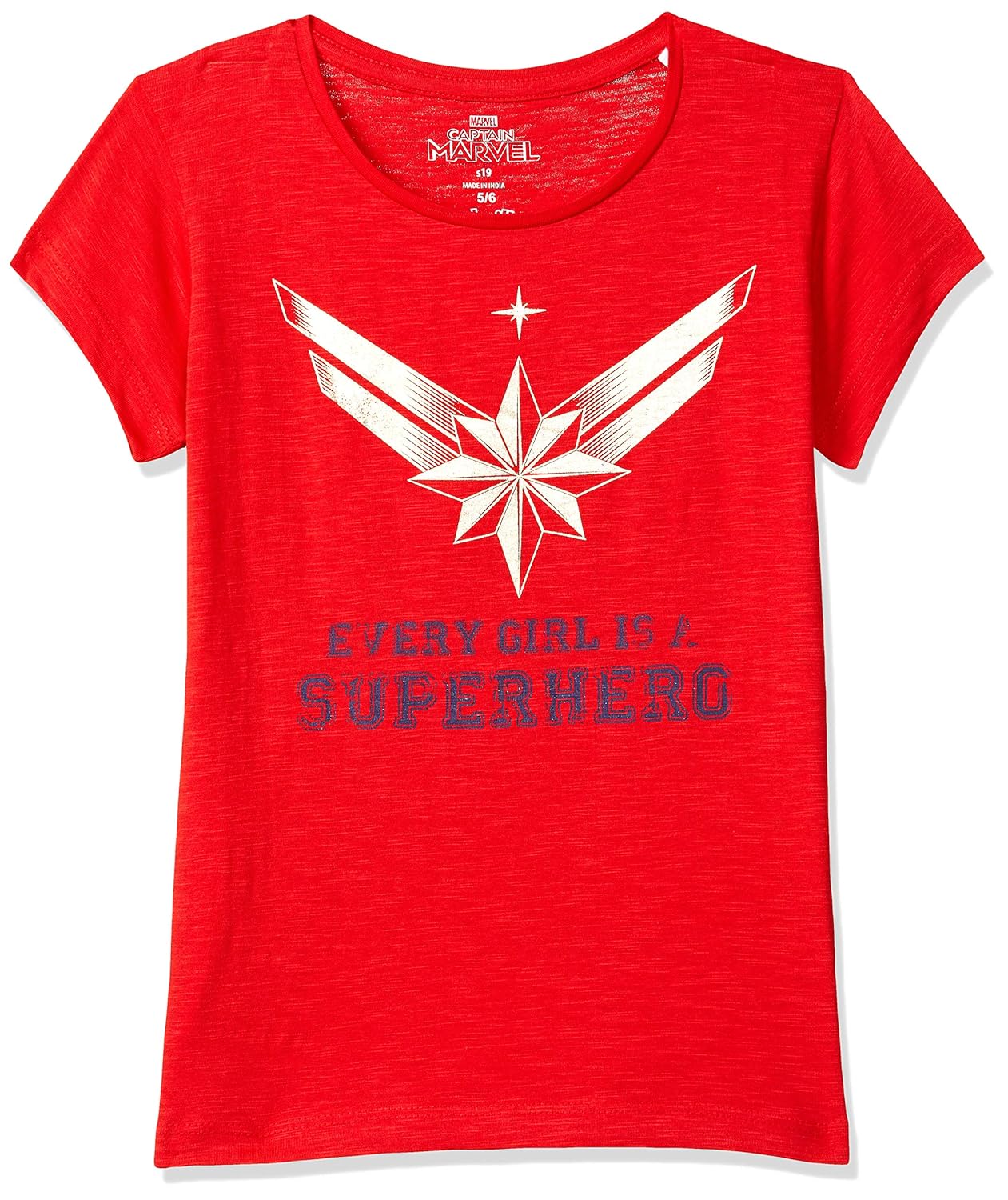 Buy Captain Marvel By Kidsville Girl's Plain Regular fit TShirt at