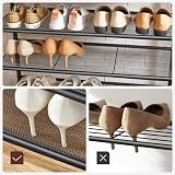 VASAGLE HSR408B01 Coat Rack Shoe Rack with 5 Double Hooks 5 Levels Vintage Brown view 7