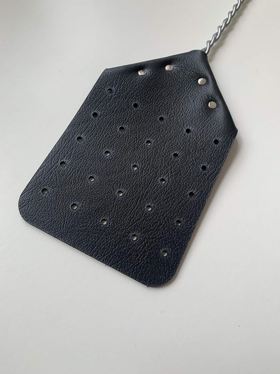 Genuine LEATHER FLY SWATTER, The ‘JUAN SWAT’, Luxurious Kudu Leather with Galvanised Metal Handle, Leather Fly Swat, Flies - Image 3