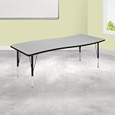 EMMA + OLIVER Kids Rectangular 26" Adjustable Height Activity Table | Collaborative Learning, Easy Assembly