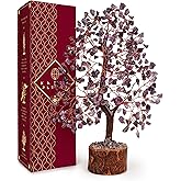 Crystal Tree of Life Amethyst Healing Crystal Trees for Home & Office Decoration, Handmade Crystal Money Bonsai Trees for Positive Energy, Good Luck, Christmas Decor, Birthday Gifts for Women, Mom