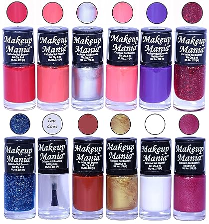 Makeup Mania HD Color Attractive Nail Polish Set of 12 Pcs in Unique Combo of Multicolor Nail Paints (MM-132), 400 g