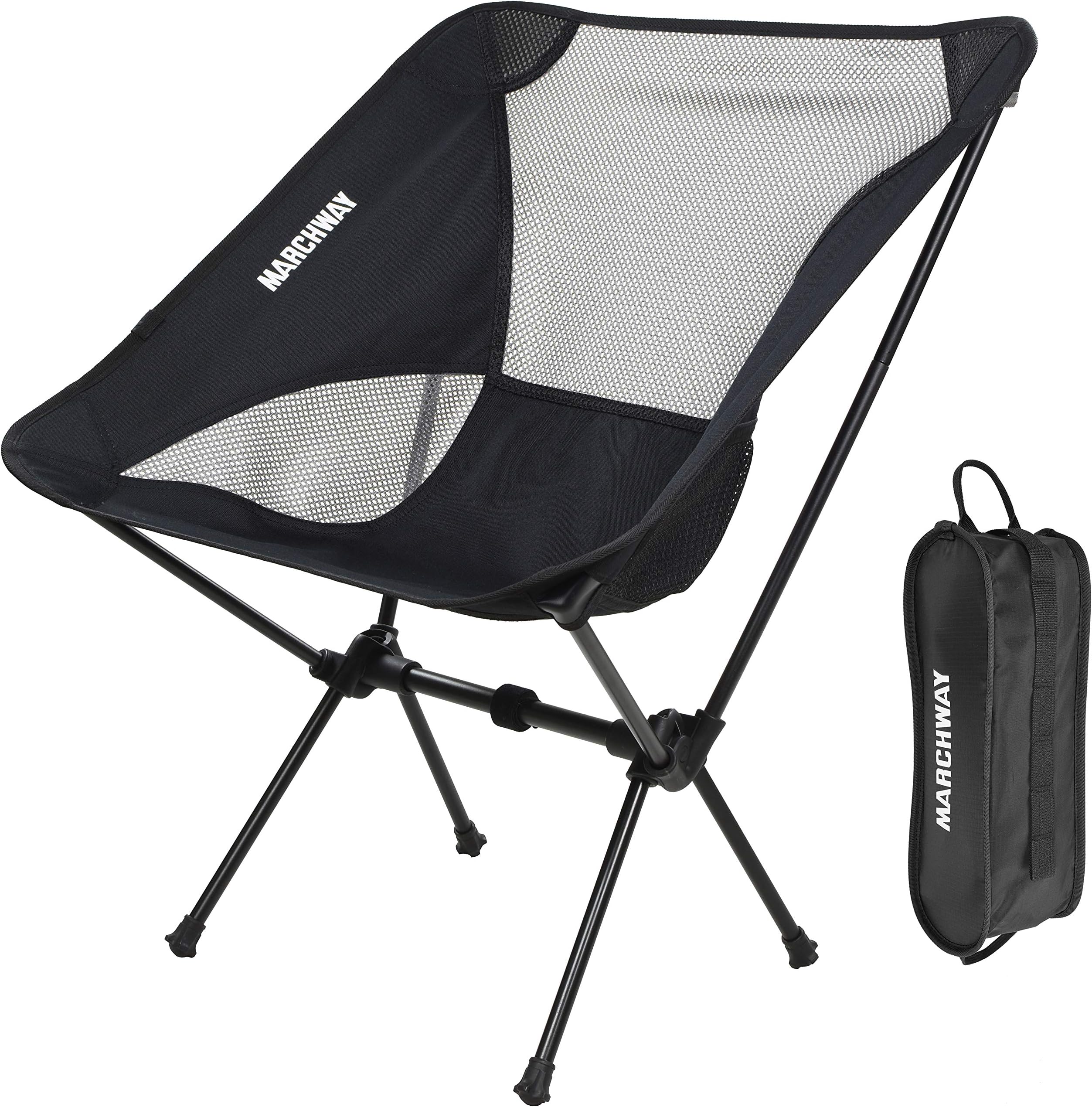 MARCHWAY Ultralight Folding Camping Chair, Portable Compact for Outdoor Camp, Travel, Beach, Picnic, Festival, Hiking, Lightweight Backpacking