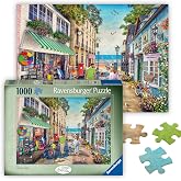 Ravensburger - Seaview Lane - 1000 Piece Jigsaw Puzzle - Stunning, Vivid Colors - Inspired Family Scene - Quaint Seaside Town - Puzzles for Adults