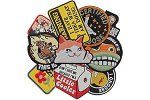 JEFUZH 10PCS Funny Patches with Hook and Loop, Embroidered Morale Patch for Backpacks, Tactical Bag, Vests, Hats(Style-1)