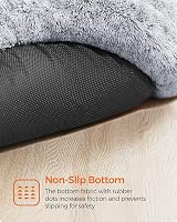 Feandrea Fluffy Dog Bed Ombre Grey 60 cm Doughnut Cushion view 7
