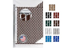 FenceSource Wave Slat (9 Colors) Single Wall Bottom Locking Privacy Slat for 4', 5', 6', 7' and 8' Chain Link Fence (5 ft, Brown)