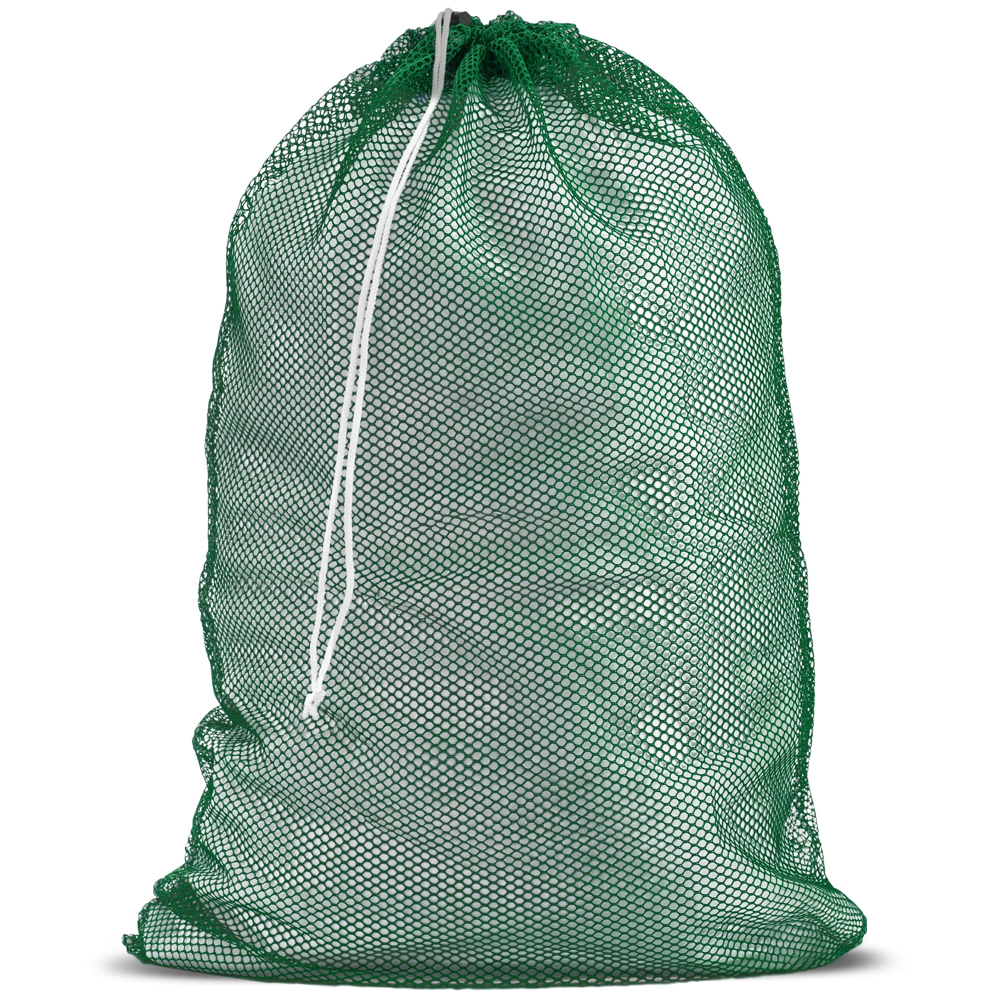 Commercial Mesh Laundry Bag - Sturdy Mesh Material with Drawstring Closure. Ideal Machine Washable Mesh Laundry Bag for Factories, College, Dorm and Apartment Dwellers. (24" x 36" | Green)