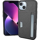 Smartish® iPhone 14 Wallet Case - Wallet Slayer Vol. 2 [Slim + Protective] Credit Card Holder w/Kickstand - Drop Tested Hidden Card Slot Cover Compatible w/Apple iPhone 14 - Black Tie Affair
