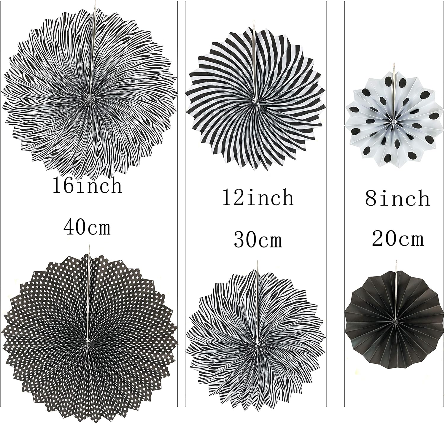 Black Orange Party Hanging Paper Fans Party Ceiling Hangings Halloween Baby Shower Birthday Wedding Party Decorations, 12pc: Home & Kitchen