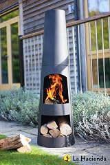 La Hacienda Circo Steel Chiminea Patio Heater Log Burner Black 125cm view 2