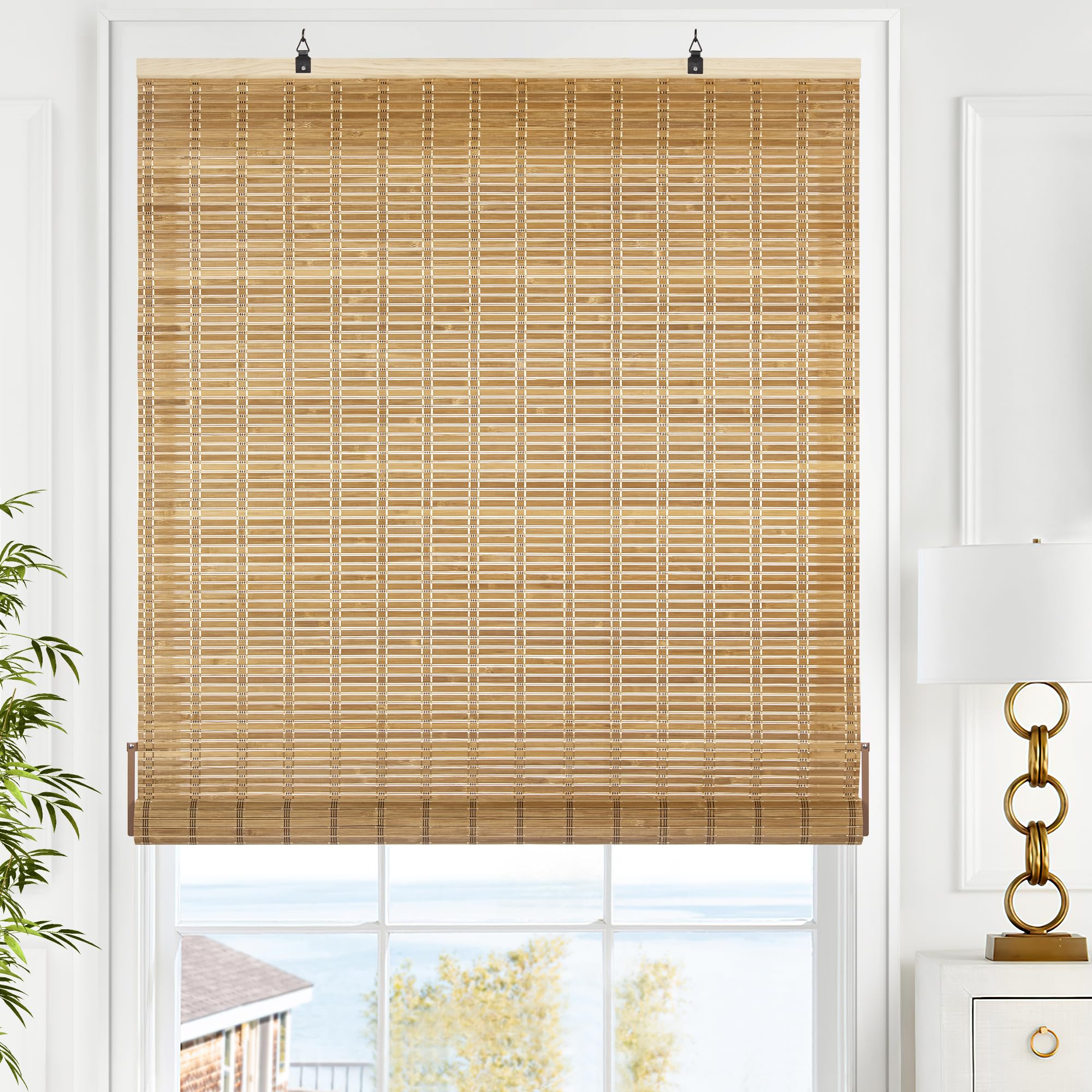 Photo 1 of **SIMILAR ITEM** **UNKNOWN KMEASURES** Cordless Bamboo Blinds, Roll Up Shades for Windows, Light Filtering Hanging Window Blinds, Bamboo Shades for Patio Indoor/Outdoor Porch
