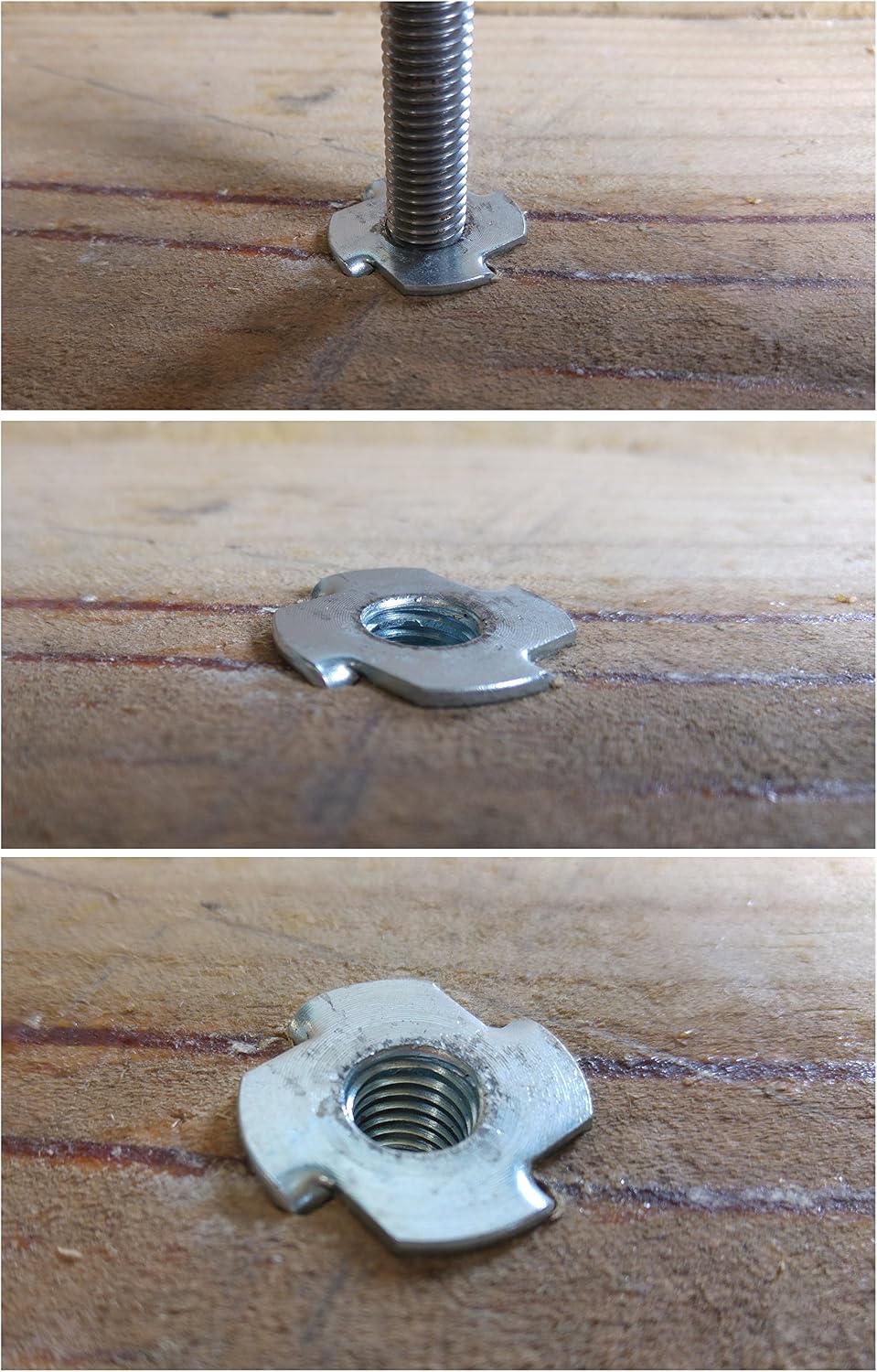 PARCO Einschlagmuttern mit 4 Einschlagspitzen M8 x 11 mm, verzinkt, 100