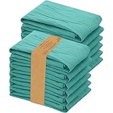 RUVANTI Flour Sack Towels 12 Pack 28 x 28 Inches, Ring Spun 100% Cotton Dish Towel, Machine Washable, Absorbent - Flour Sack Kitchen Towels for Drying and Cleaning - Turquoise