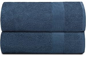BELIZZI HOME Elvana Home Premium Cotton Oversized 2 Pack Bath Sheet 35x70-100% Pure Cotton - Ideal for Everyday use - Ultra Soft & Highly Absorbent - Machine Washable - Mineral Blue