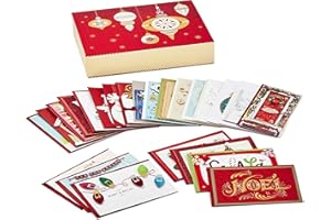 Hallmark Boxed Handmade Christmas Cards Assortment (Set of 24 Special Holiday Greeting Cards and Envelopes) (1XPX5156)