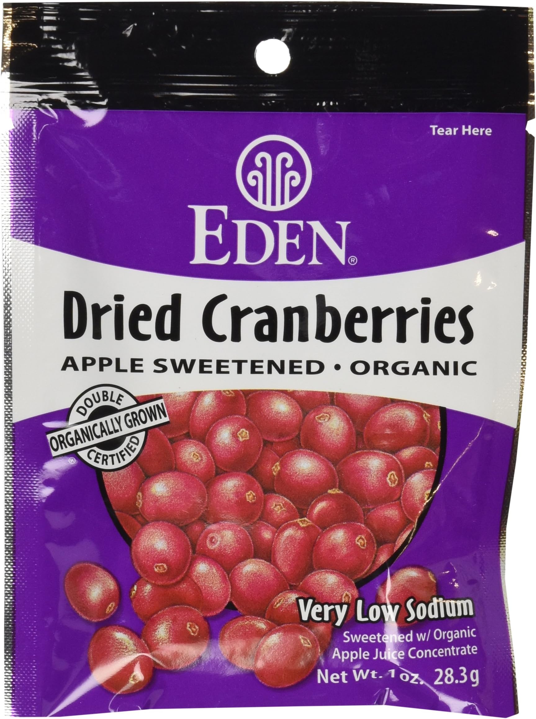 Eden Organic Dried Cranberried, Pocket Snacks, 1 Ounce (Pack of 12)