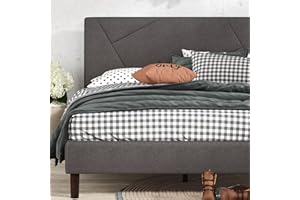 ZINUS Judy Upholstered Platform Bed Frame, Mattress Foundation, Wood Slat Support, No Box Spring Needed, Easy Assembly, Full, Grey