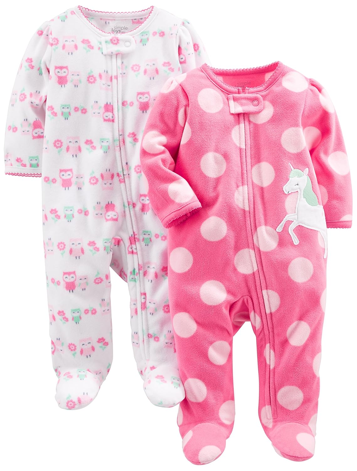 Simple Joys by Carter's Baby Girls' 2Pack Fleece Footed