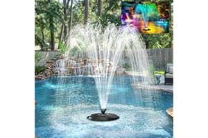 POPOSOAP Floating Fountain with LED Lights, Pond Fountain and Aerator Complete Kit with 660GPH Water Pump 27FT Power Cord, 3 Spray Styles for Ponds, Pool, Water Gardens P130