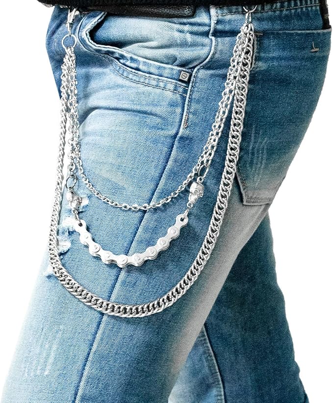 Pants Chain for Men, Biker Skull Chain Wallet, Trousers